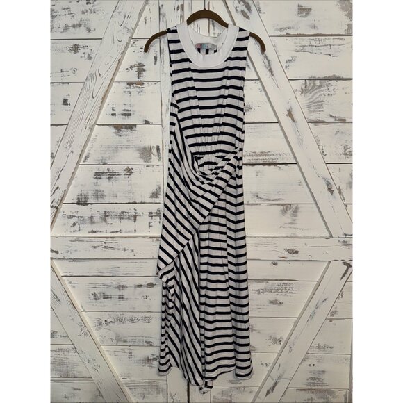 Free People FP Beach Dress Womens Capri Stripe Midi Navy White Boho Size XS - Picture 4 of 13